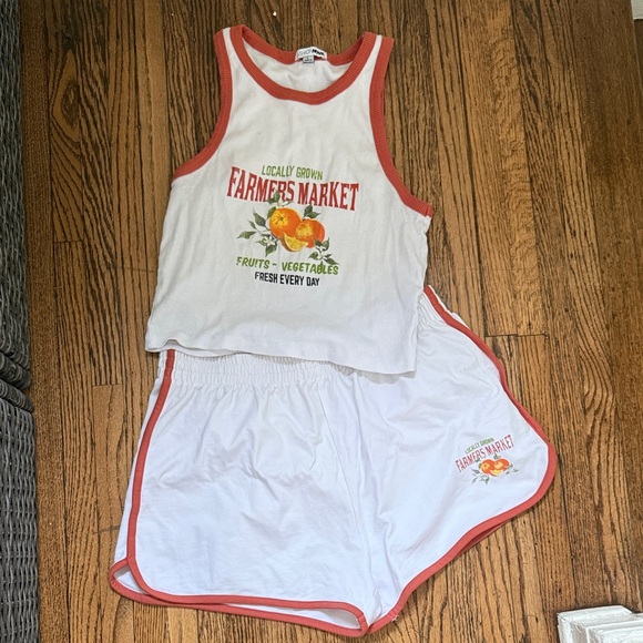 Fashion Nova Pants - Fashion Nova White and Red Women's Shorts Set